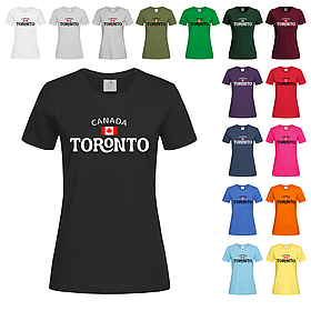 Чорна жіноча футболка Принт Канада Торонто (25-15-7)
