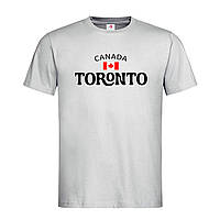 Светло-серая мужская/унисекс футболка Принт Канада Торонто (25-15-7-світло-сірий меланж)