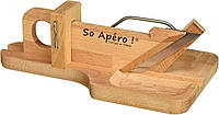 Оригинальная доска гильотина для колбас из необработанной древесины So Apéro