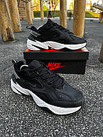 Мужские кроссовки кожаные черные Nike M2K Tecno (black / white)