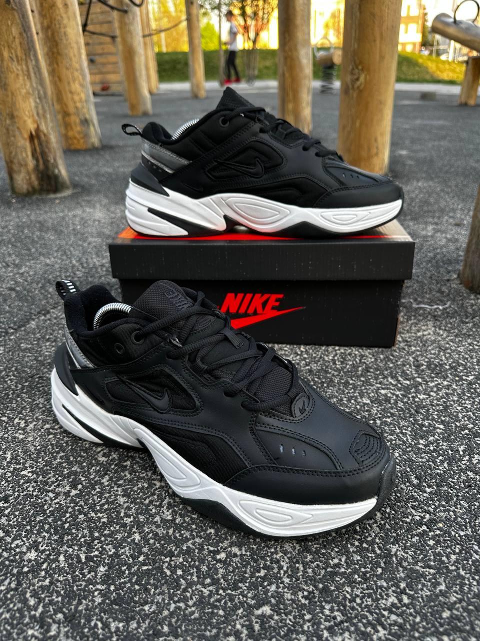 Кросівки чоловічі шкіряні чорні ⭐️ Nike M2K Tecno (black / white)