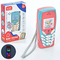 Игрушка Телефон мобильный детский музыкальный 282-28 10см, музыка, звук, свет, 2 цвета, на бат-ке