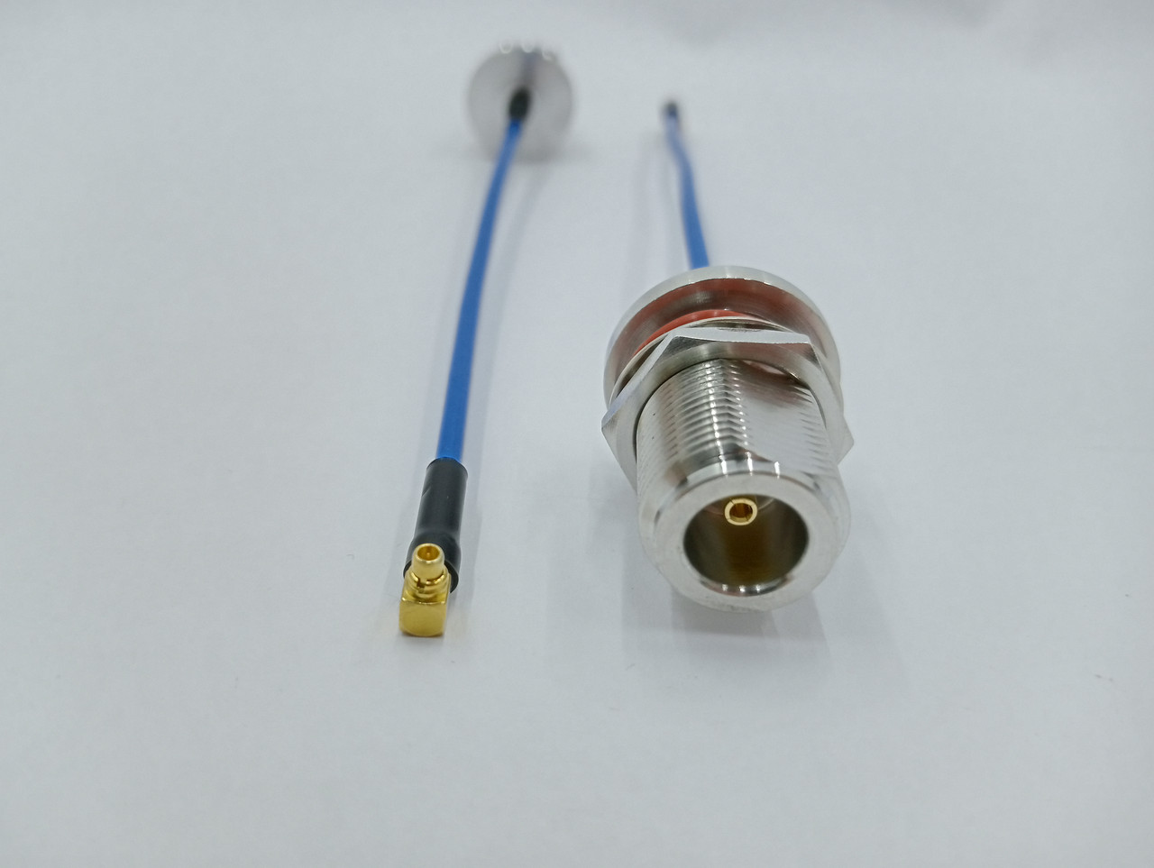 Пігтейл MMCX-90 - N-Type-F ВЧ кабель перехідник RG405 15 см, кутовий, фото 1