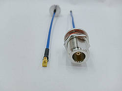 Пігтейл MMCX-90 - N-Type-F ВЧ кабель перехідник RG405 15 см, кутовий