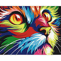 Картина по номерам "Радужный кот" Brushme BS4228, 40х50см Sensey Картина за номерами "Веселковий кіт" Brushme