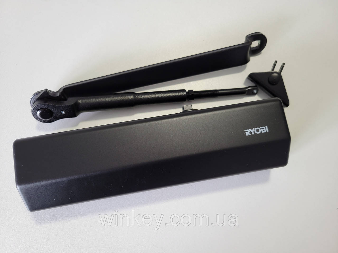 Дотягувач дверний RYOBI 2000 DS-2055P BC з фіксуючими ножицями чорний, фото 1