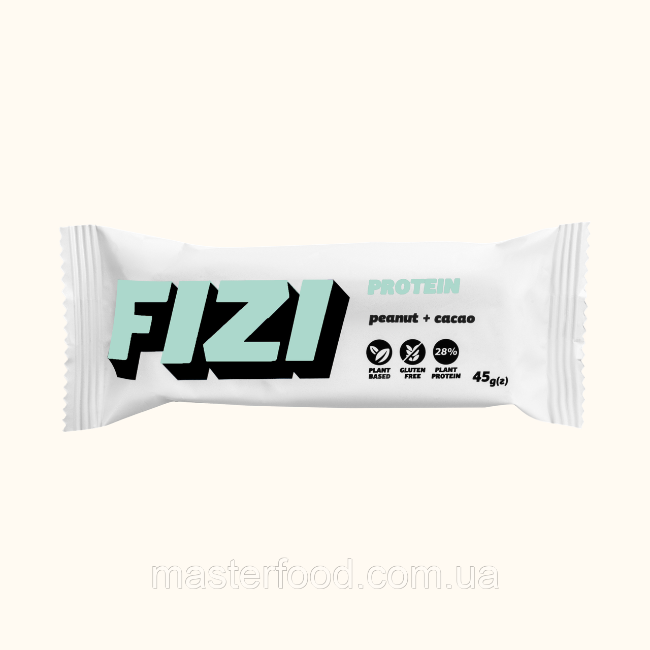 Fizi Protein Peanut+Cacao 45г. Протеїнові батончики, фото 1