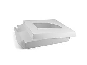 Коробка з віконцем 248*248*48 біла, 100 шт/уп.