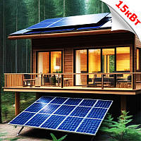 Гибридная солнечная электростанция 15 кВт под ключ DEYE SUN-15K-SG01HP3-EU-AM2 + 415 ВТ JA SOLAR + BOS-GM5.1
