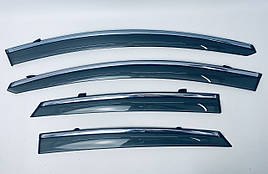 Дефлектори вікон (вітровики) Ford Mondeo / Fusion USA 2014-2020 (TAN) з хром полоскою