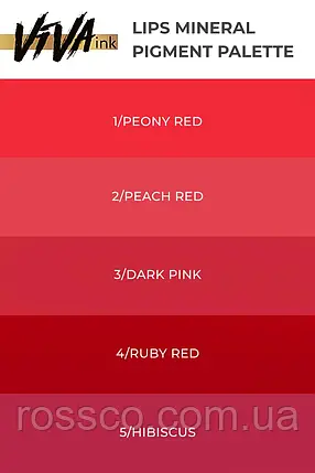Viva Пігмент для татуажу Lips Mineral 4/Ruby Red, 6 мл, фото 3