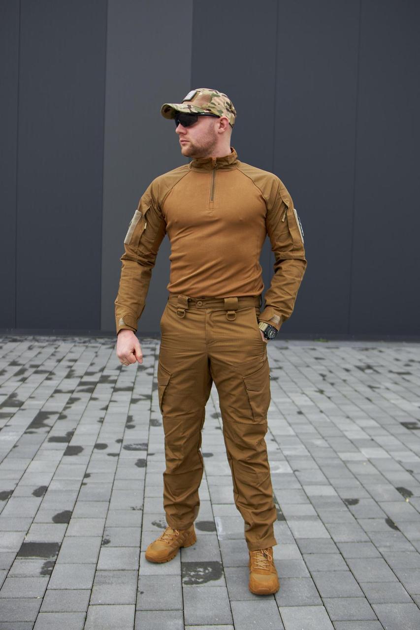 Чоловічий демісезонний комплект одягу "Kayman Military" койот, сорочка+штани