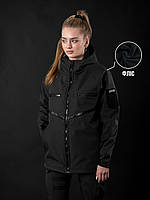 Куртка жіноча тактична демісезонна з капюшоном для силових структур BEZET Omega XXXL Чорний TD9