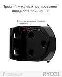 Дотягувач дверний RYOBI 2000 DS-2055P BC з фіксуючими ножицями чорний, фото 4