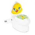 Горщик унітаз музичний Pilsan 07-564 "Каченя", тримач для паперу, звуки води, підсвічування кнопки, фото 6