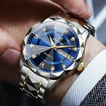 Наручний годинник чоловічий механічний має клас водонепроникності 3 АТМ синій