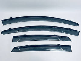 Дефлектори вікон (вітровики) Ford Mondeo / Fusion USA 2014-2020 (TAN) з чорн. полоскою