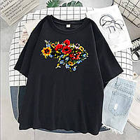 Модная женская футболка свободного кроя в расцветках, размеры 42 - 56