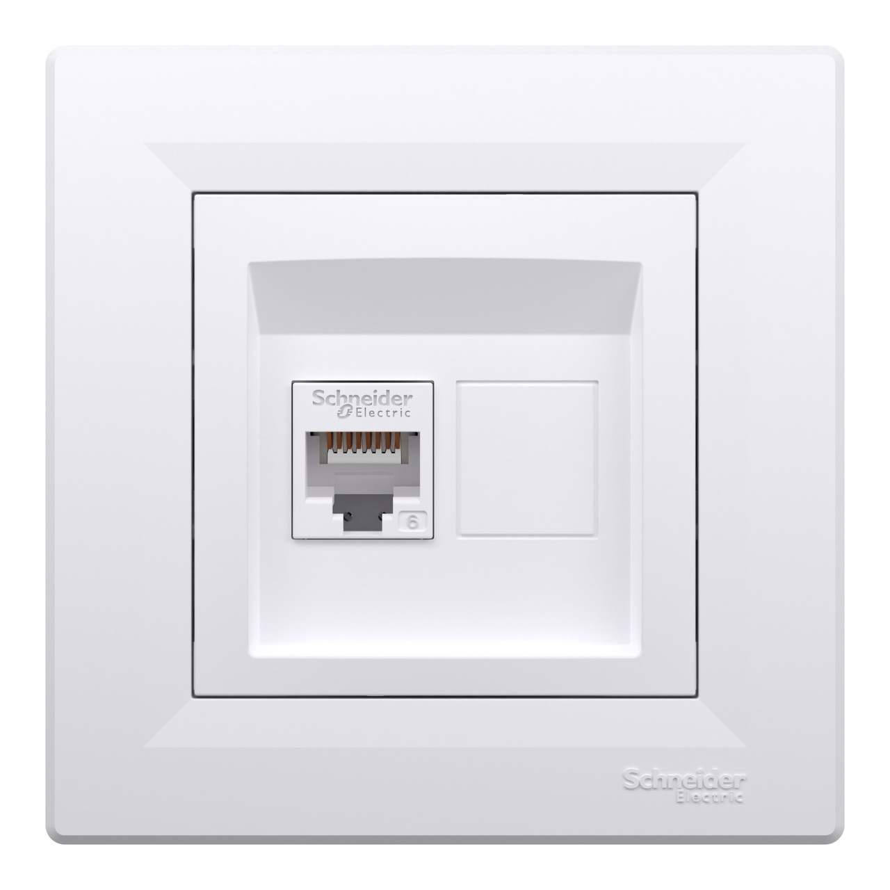 Розетка комп'ютерна RJ45 кат. 6 UTP біла Asfora Schneider