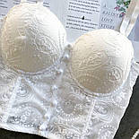 Жіночий корсетний топ бюстьє з вишивкою на тонких бретелях (р. 42-44) 77171004, фото 6