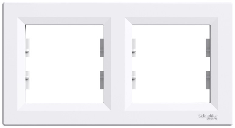 Рамка 2-постова горизонтальна біла Asfora Schneider