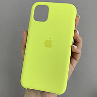 Чехол для Apple iPhone 11 силиконовый кейс с микрофиброй на телефон айфон 11 желтый slk