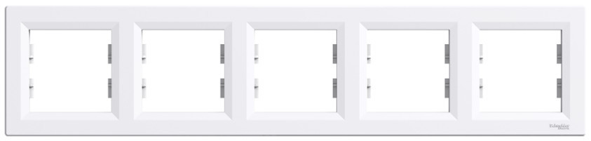 Рамка 5-постова горизонтальна біла Asfora Schneider