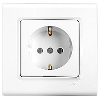 Розетка одинарна Viko Linnera із заземленням біла