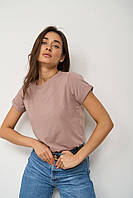 Женская футболка 100% хлопок размер M розовая однотонная базовая футболка удлиненная прямой крой