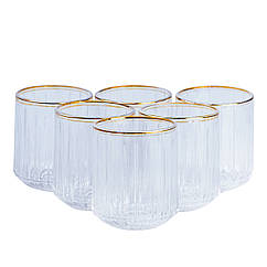 Склянки для лимонадів, соку 🥃 набір 6 (шт) прозорі скляні красиві 315 (мл) Lugi