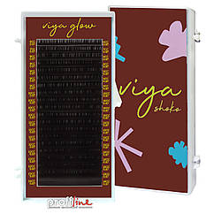 Вії для нарощування Viya CC 0.07 мм x mix 6-14 мм 20 ліній Dark chocolate