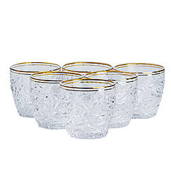 Склянки для лимонадів, соку, води, коктейлів 🥃 набір 6 (шт) прозорі скляні гарні 300 (мл) Lugi