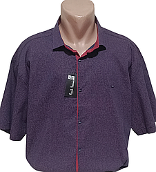 Батальна чоловіча теніска Paul Smith vk-0134 синя в принт Туреччина чоловіча сорочка короткий рукав ошатна 9XL