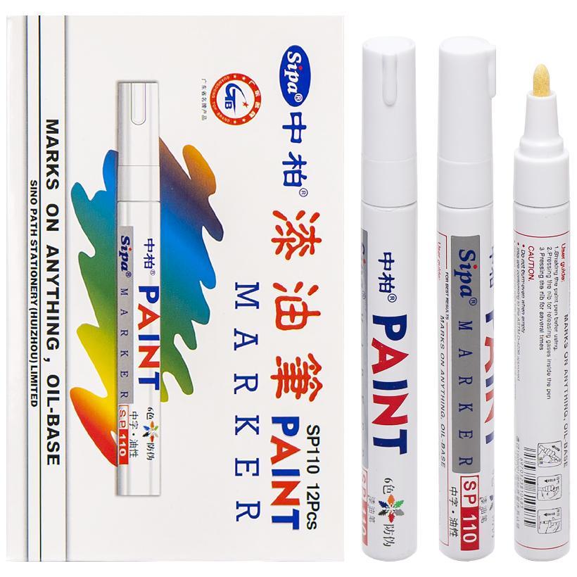 Маркер фарба Paint Sipa-110 для металу та гуми білий лаковий