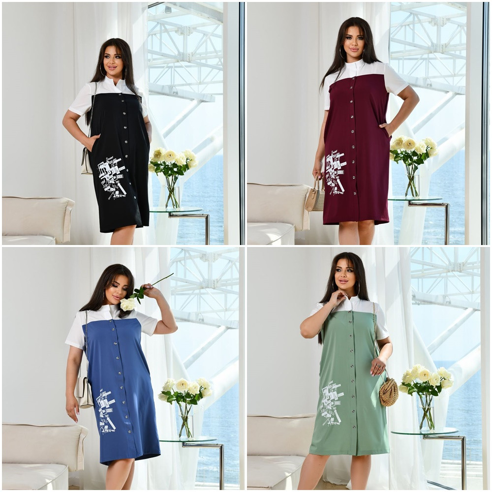 Дуже красиве плаття софт із короткими рукавами розміри батал