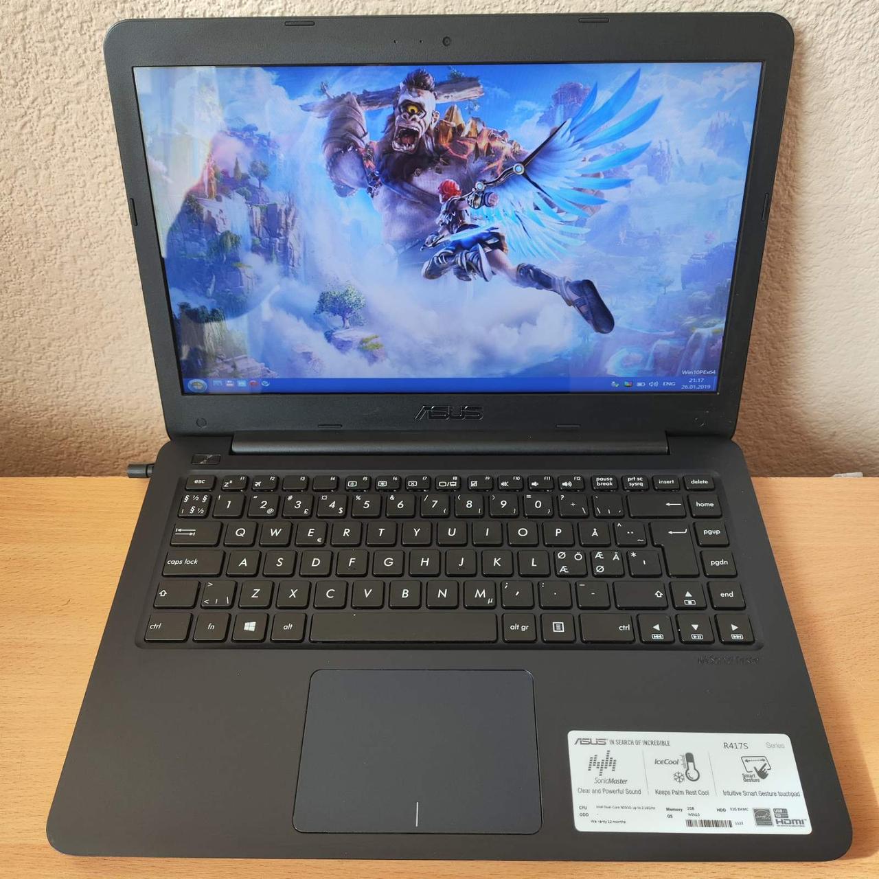 Ноутбук б/в Asus R417S 14" N3050/ 2GB/32GB EMMC/Intel HD Graphics 500, фото 1