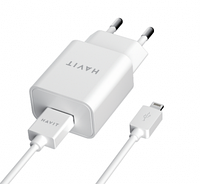 СЗП 2в1 (стац +USB) lightning Havit Travel Charger HVTC-ST112-WH 2.0A білий