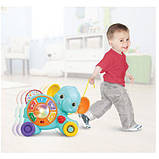 Дитяча іграшка-каталка слоник на мотузці (музика, звук (англ.), світло, рухомі деталі), фото 3