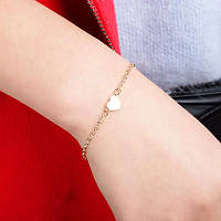 Жіночий браслет з нержавіючої сталі "Любов" з сердечком, колір срібло