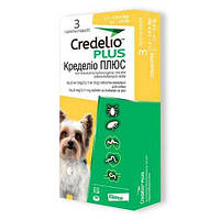 Таблетки Credelio Plus (Кределио Плюс) от блох та клещей и гельминтов для собак 1.4-2.8 кг 3 шт.