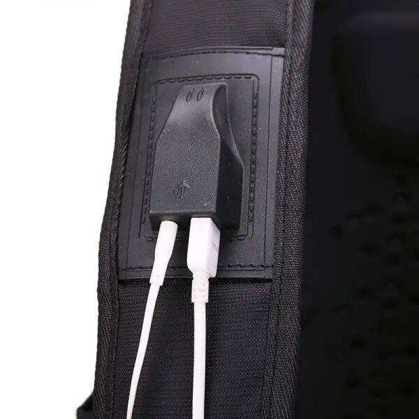 Рюкзак універсальний міський з USB і AUX виходами з дощовиком, 50*33*25 см рюкзак Swiss Bag 8810 Чорний - фото 2 - id-p2182921660