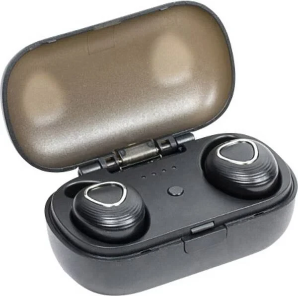 Бездротові Bluetooth-навушники із сенсорним регулюванням, зарядним кейсом та індикатором заряджання 02 - фото 1 - id-p2182921665