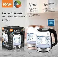 Электрический стеклянный чайник RAF R.7842 на 2.2л с подсветкой 2000Вт кухонный прибор для кипячения воды - фото 6 - id-p2182921667