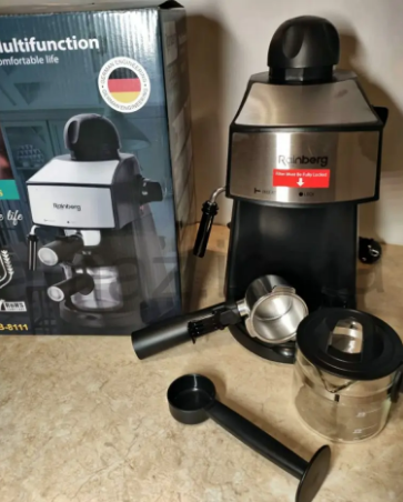 Электрическая капельная кофеварка с капучинатором рожковая експрессо Espresso Rainberg RB-8111 кофемашина - фото 7 - id-p2182921678
