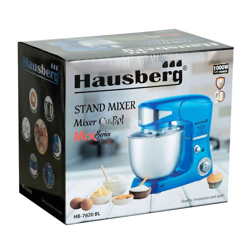 Настольный планетарный миксер Hausberg HB-7620 кухонный тестомес с чашей на 5 литров для замешивания теста - фото 9 - id-p2182921686