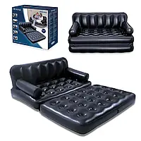 Двоспальний надувний диван-трансформер Bestway з електронасосом 188 х 152 х 64 см Чорний
