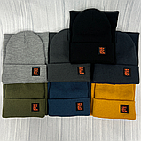 М 90002. Комплект для хлопчика, підлітка: шапка подвійна з флісом і хомут, розмір вільний, різні кольори 4-15 років, фото 8