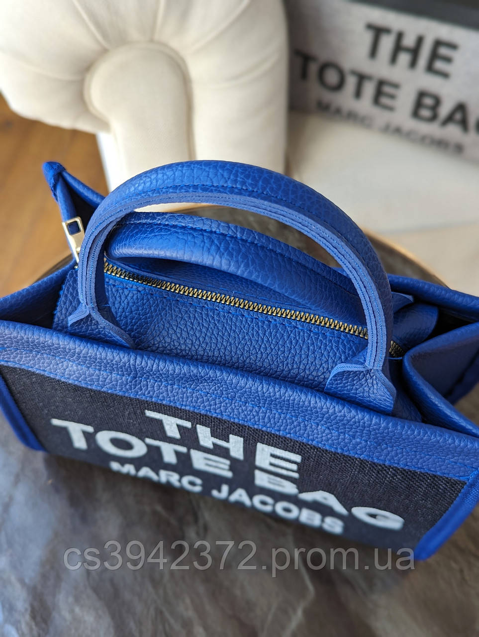 Женская сумка Marc Jacobs Tote Bag Textile, брендовая сумка, shopper, шоппер синий Марк Джейкобс - фото 5 - id-p2182927113