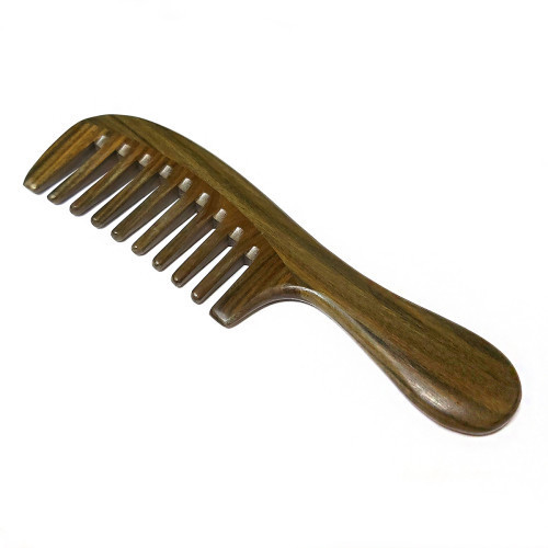 Гребінець із рідкісними зубцями натуральний для волосся із сандалу, фото 1