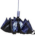 Зонт женский автомат черно- синий 9 спиц "анти ветер", фото 5